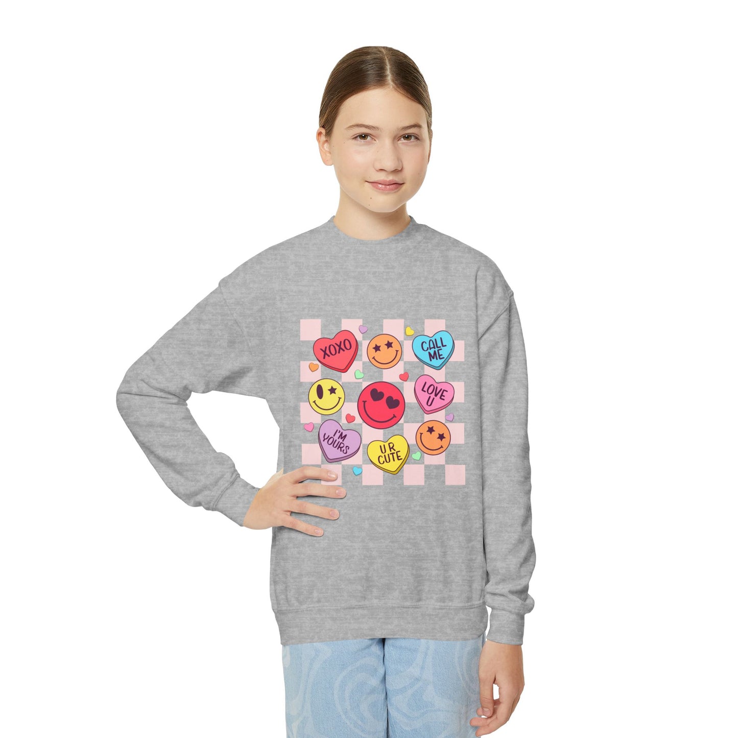 Youth Valentine Love Heart Sweatshirt