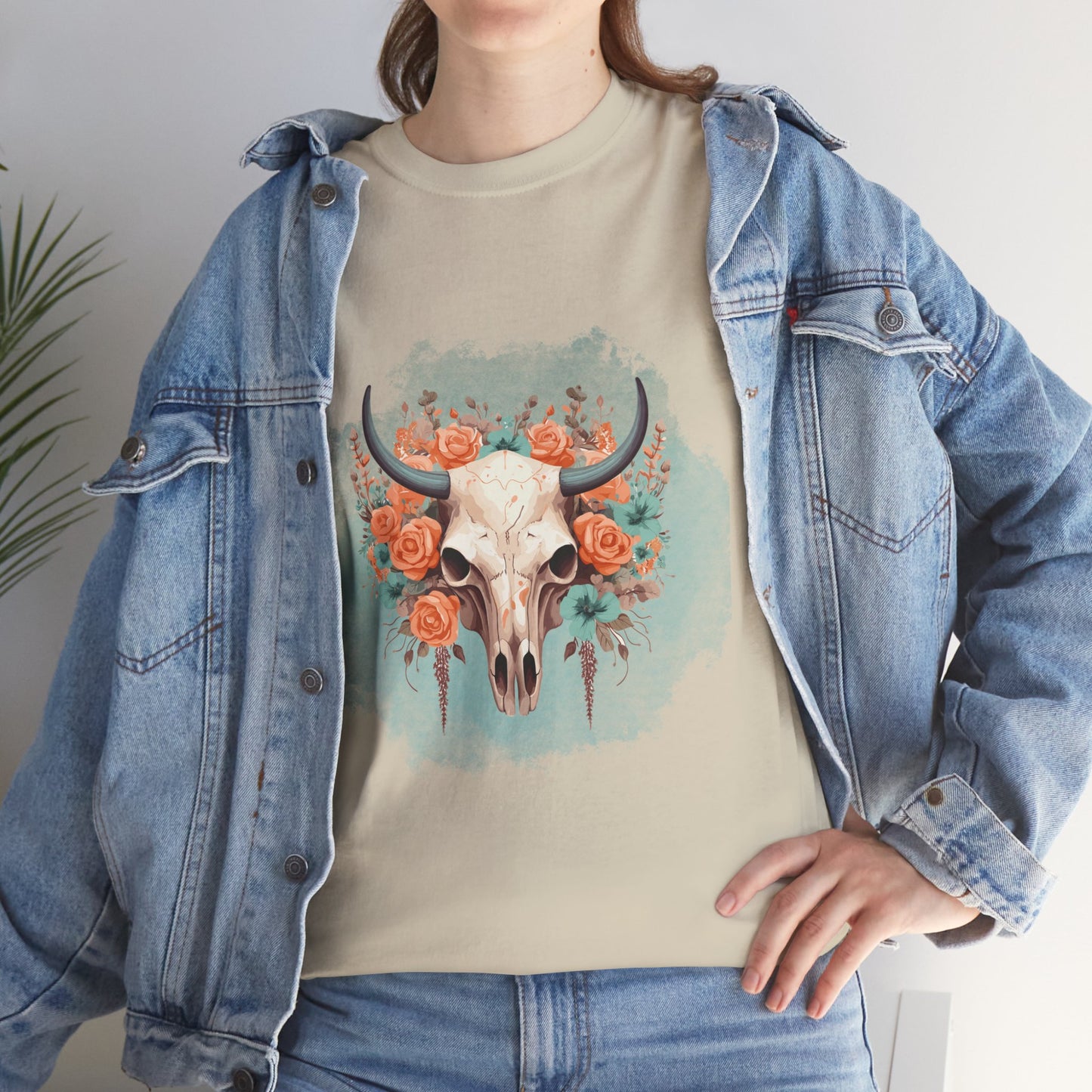 Boho Cow Skull Graphic Tee