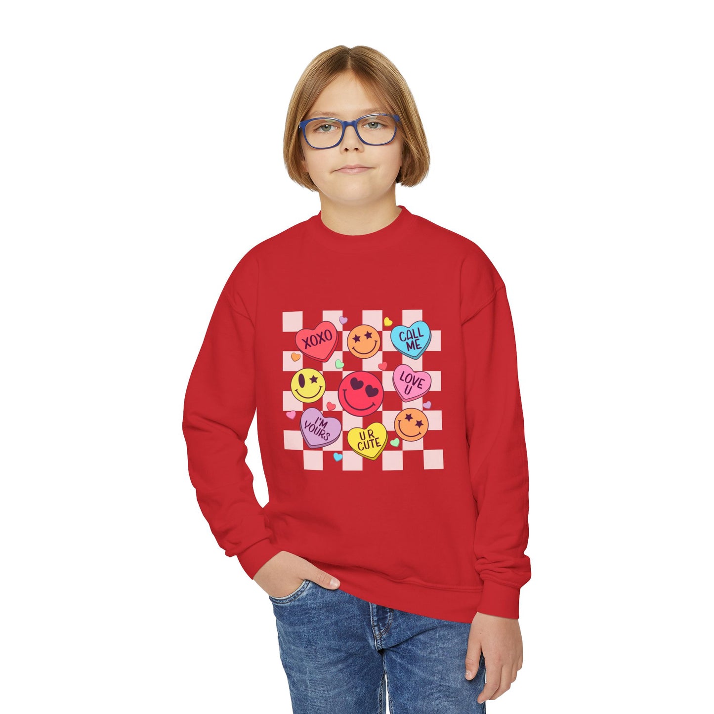 Youth Valentine Love Heart Sweatshirt