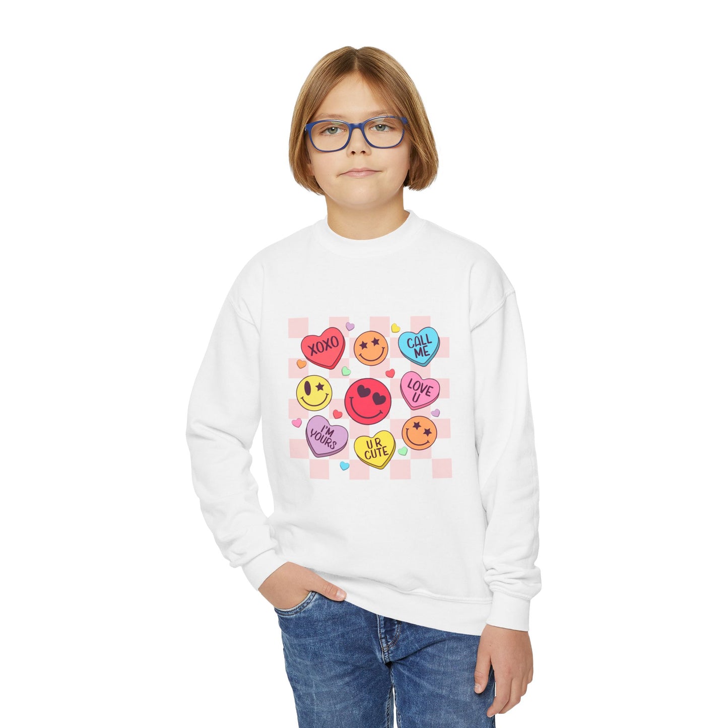 Youth Valentine Love Heart Sweatshirt